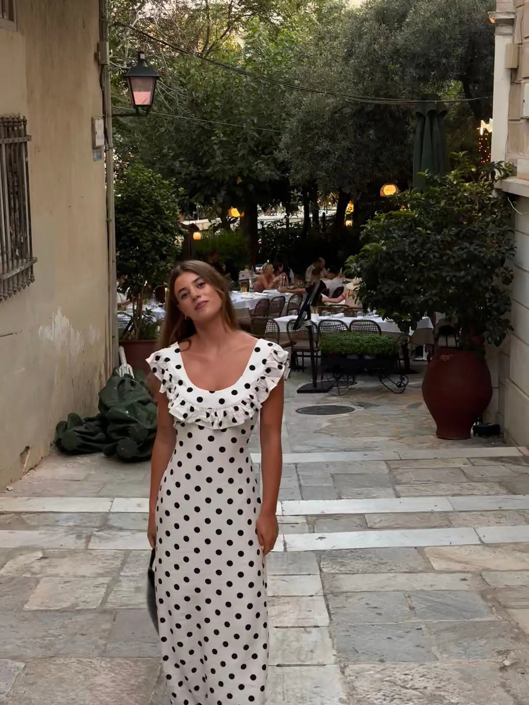 Luna Dress in White/Black