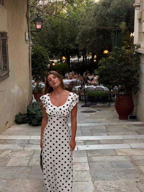 Luna Dress in White/Black