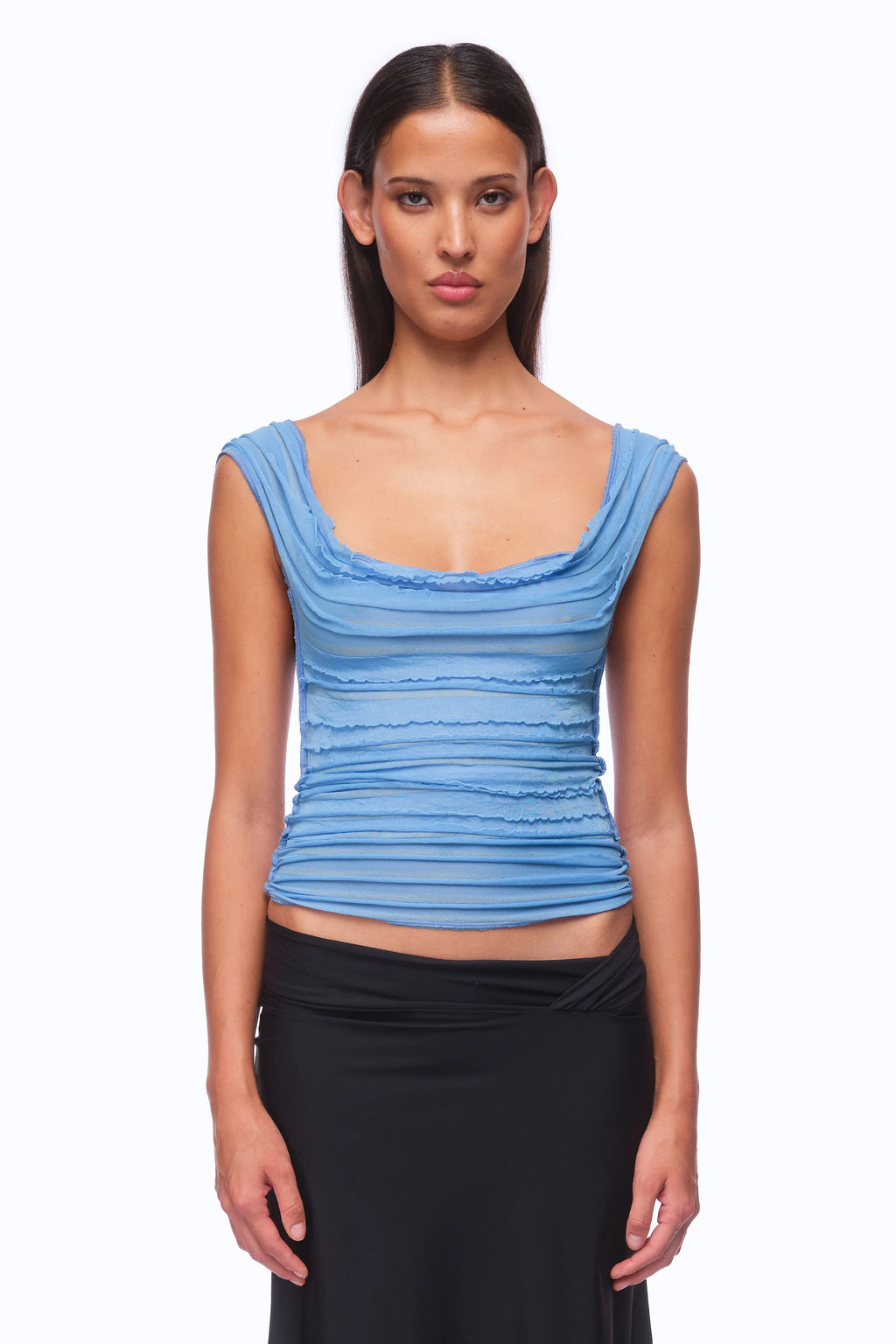 Pompeii Mesh Top in Cornflower