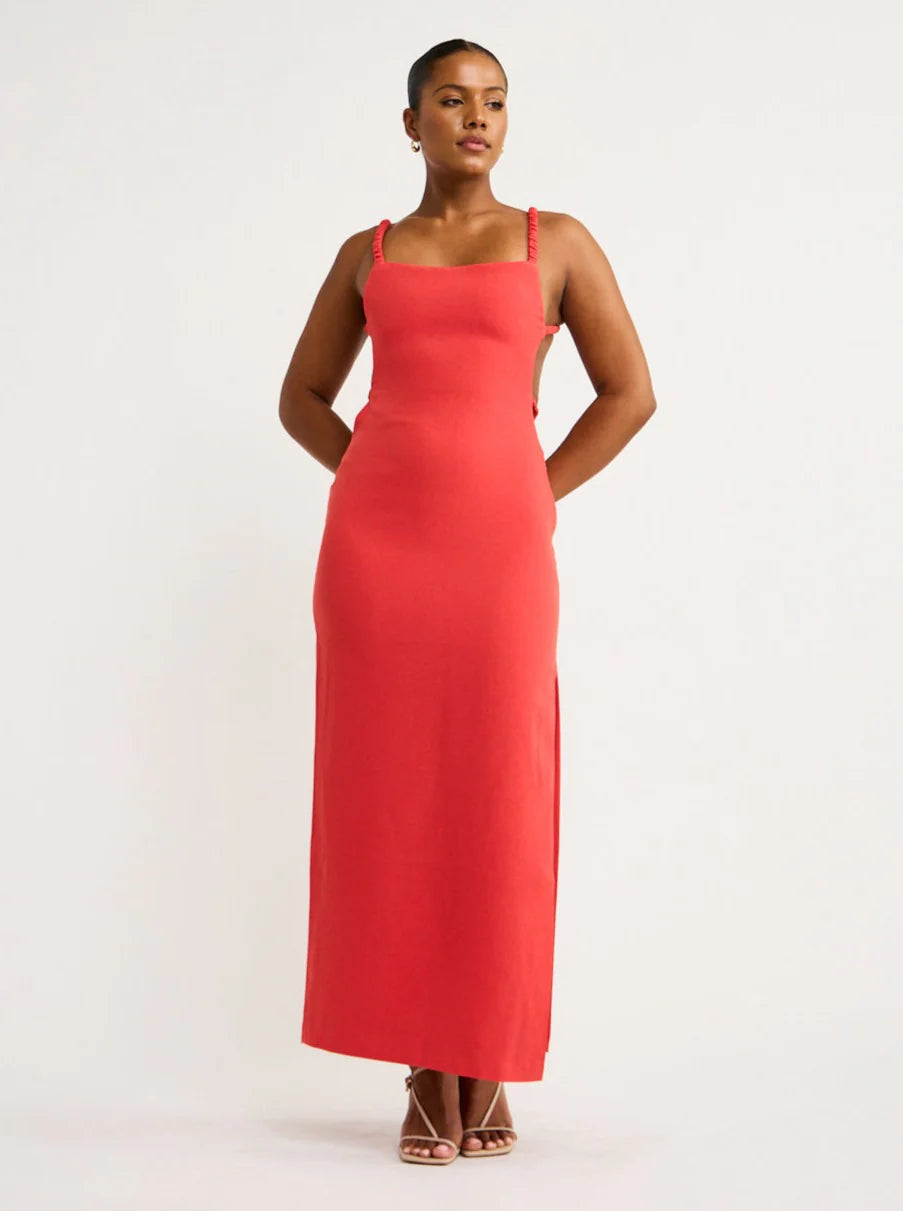 Spoerri Backless Gown In Red