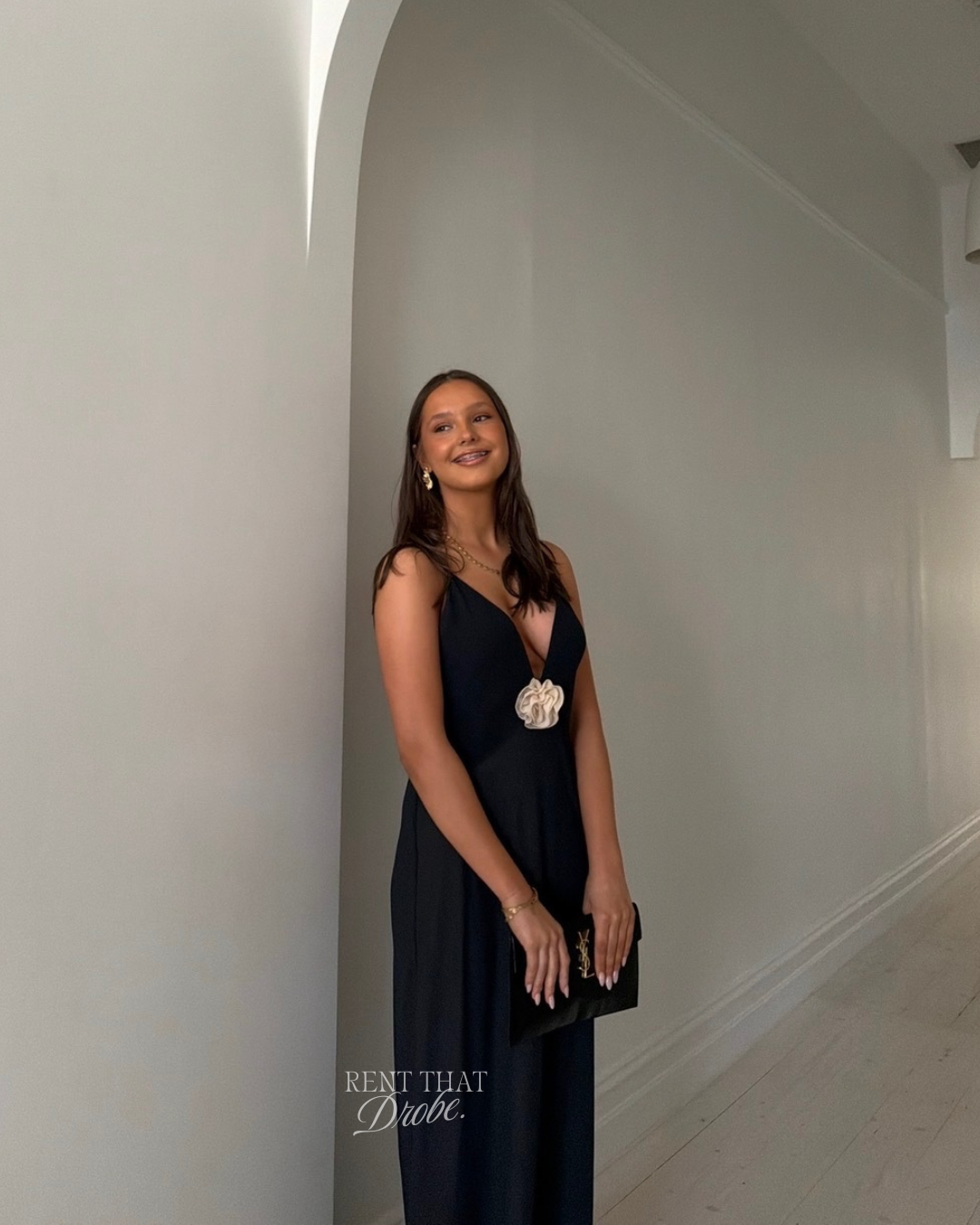 Deep V Sheer Long Slip Dress