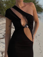 Quartz Split Ruched Tank Maxi Dress