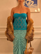 Emerald Lace Archie Tie and Limited Edition Mermaid Lace Maxi Skir