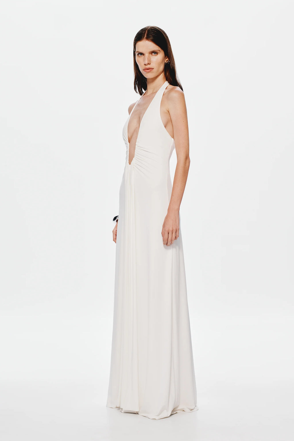 Jennifer Cupro Gown in Ivory
