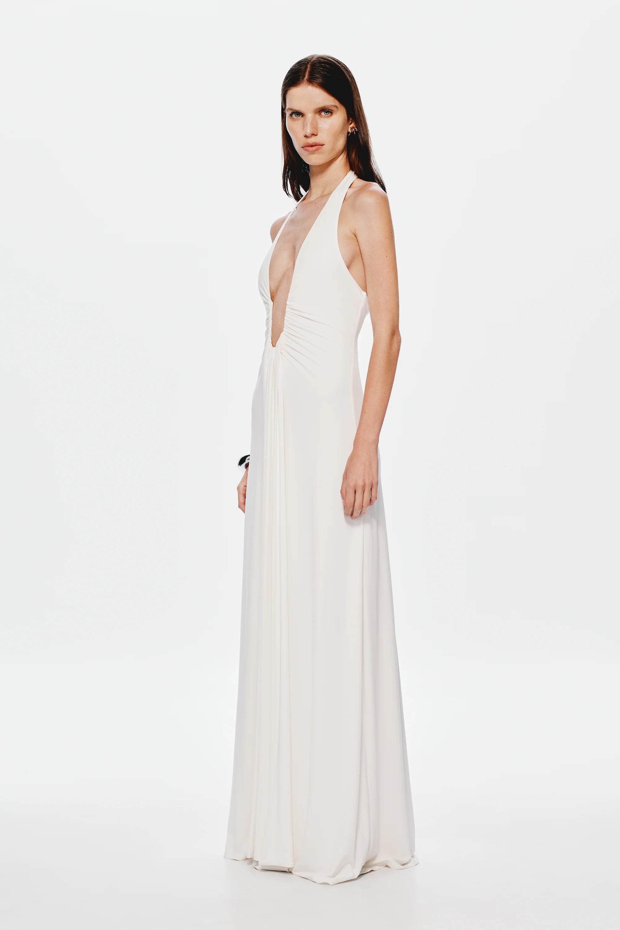 Jennifer Cupro Gown in Ivory