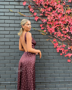Cici Maxi Dress Pink Polkadots