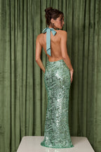 LIANA DRESS - SEAFOAM SEQUIN