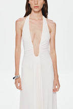 Jennifer Cupro Gown in Ivory