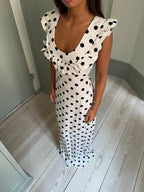 Luna Dress in White/Black