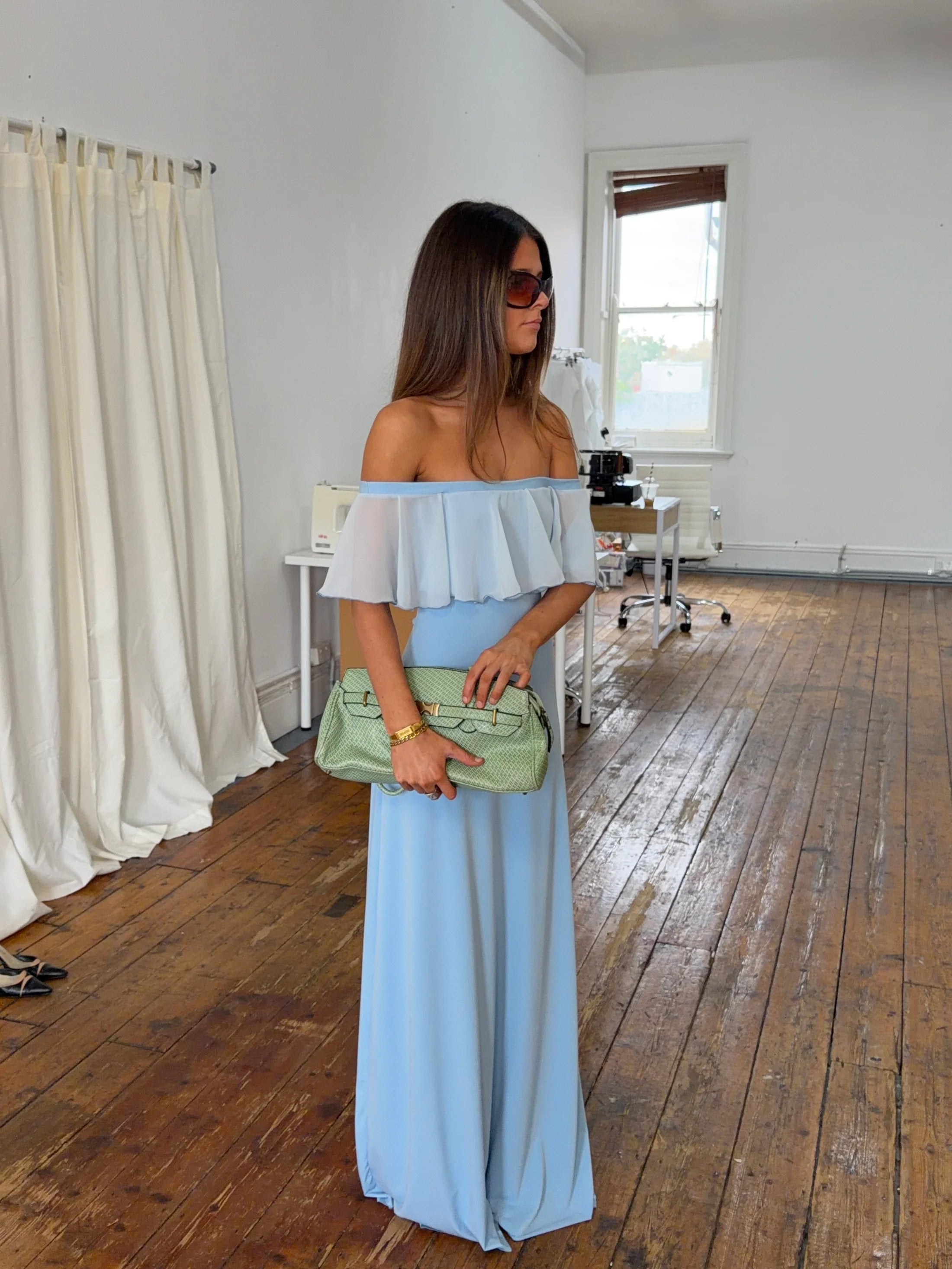 Physllis Dress in Baby Bue