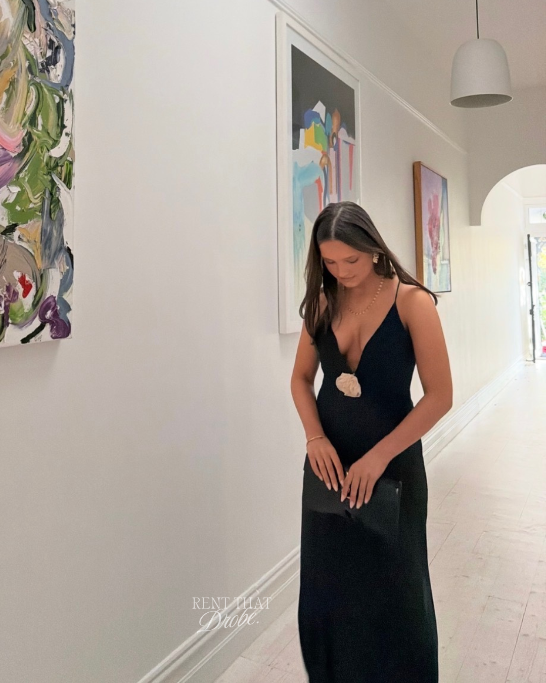 Deep V Sheer Long Slip Dress