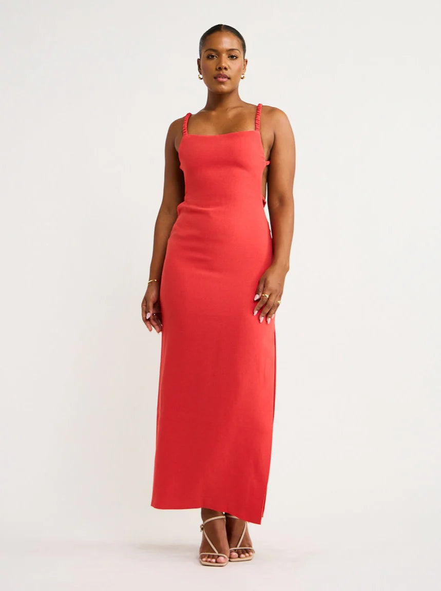 Spoerri Backless Gown In Red