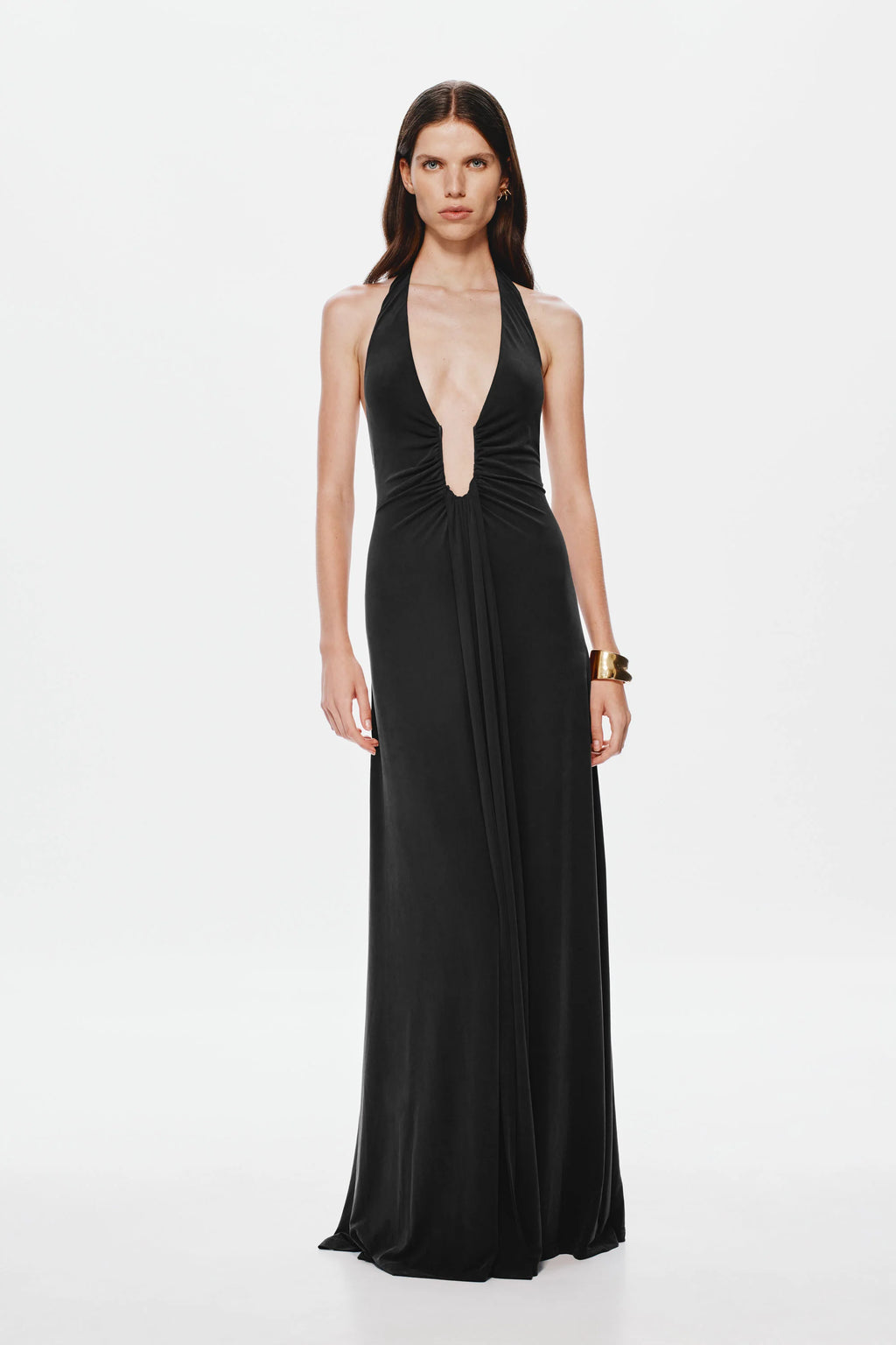Jennifer Cupro Gown in Black