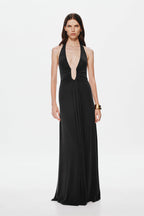 Jennifer Cupro Gown in Black
