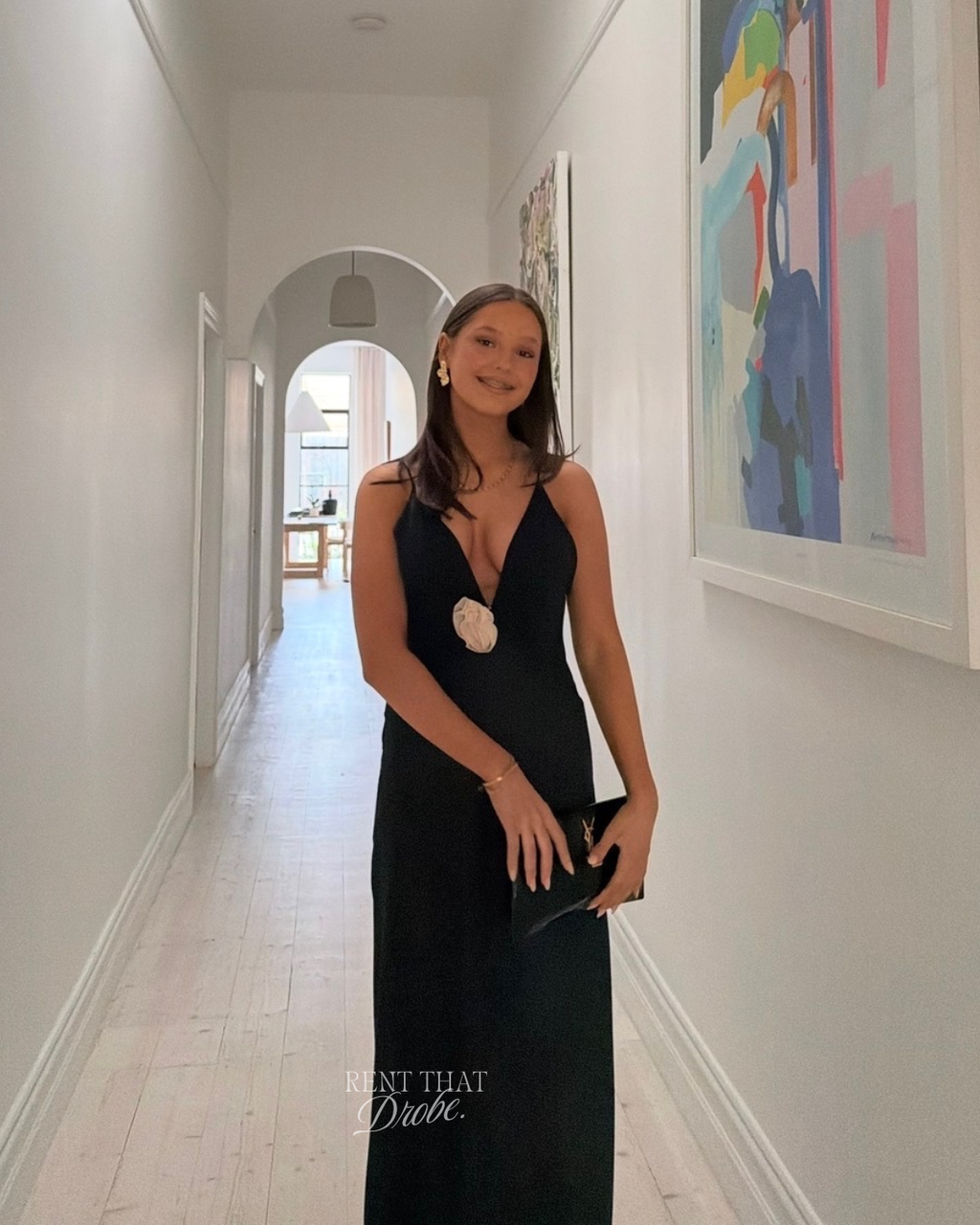 Deep V Sheer Long Slip Dress