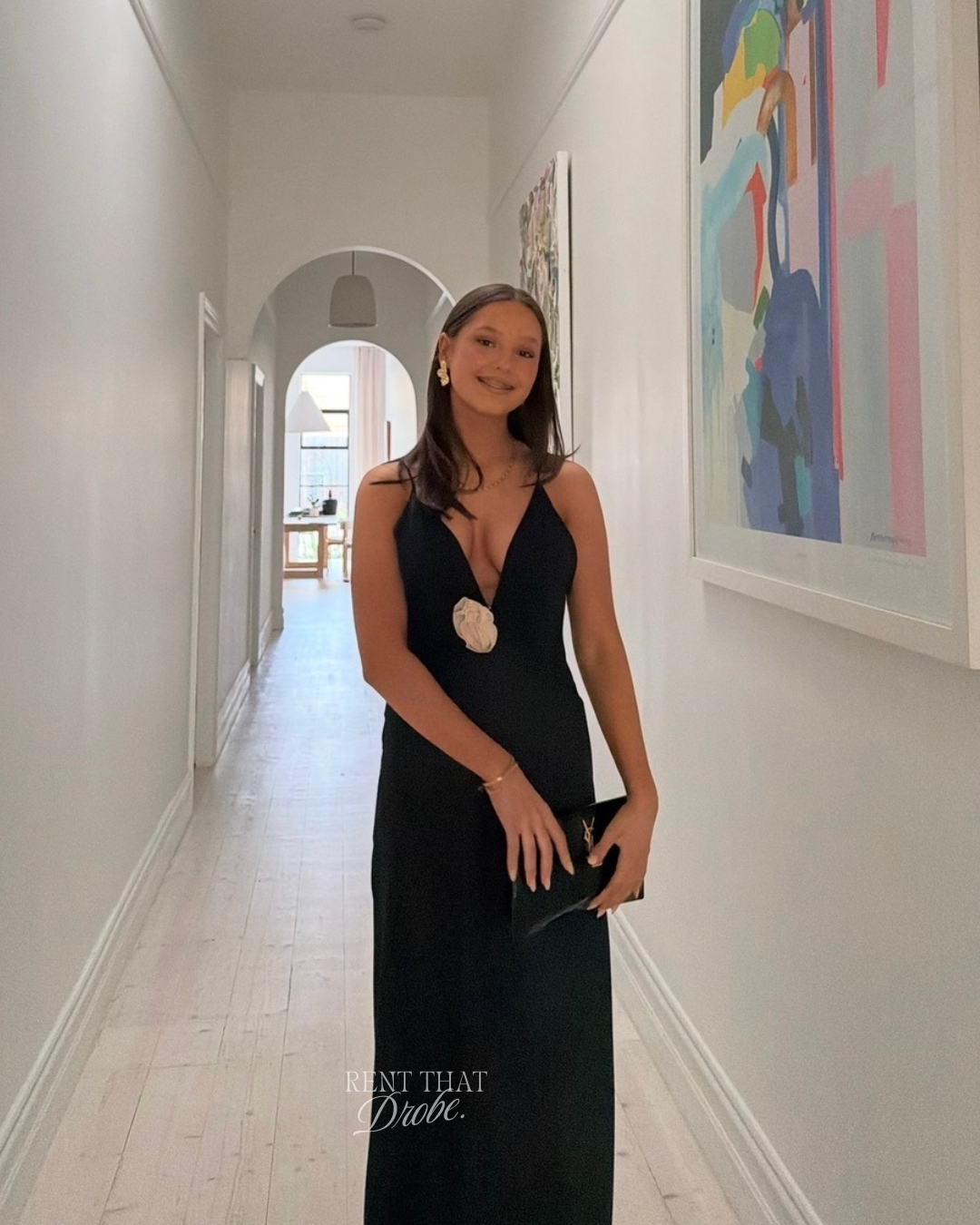 Deep V Sheer Long Slip Dress