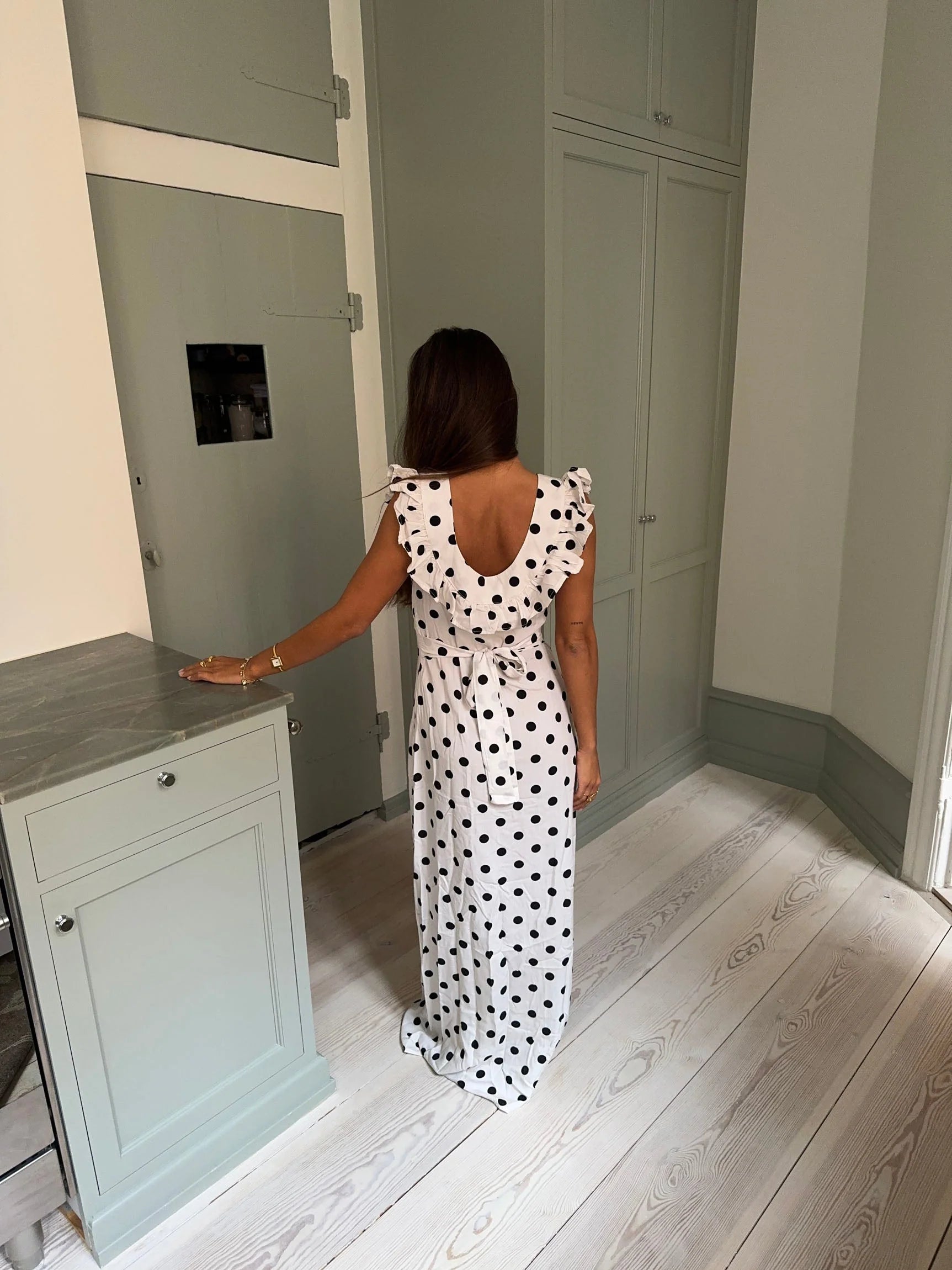 Luna Dress in White/Black