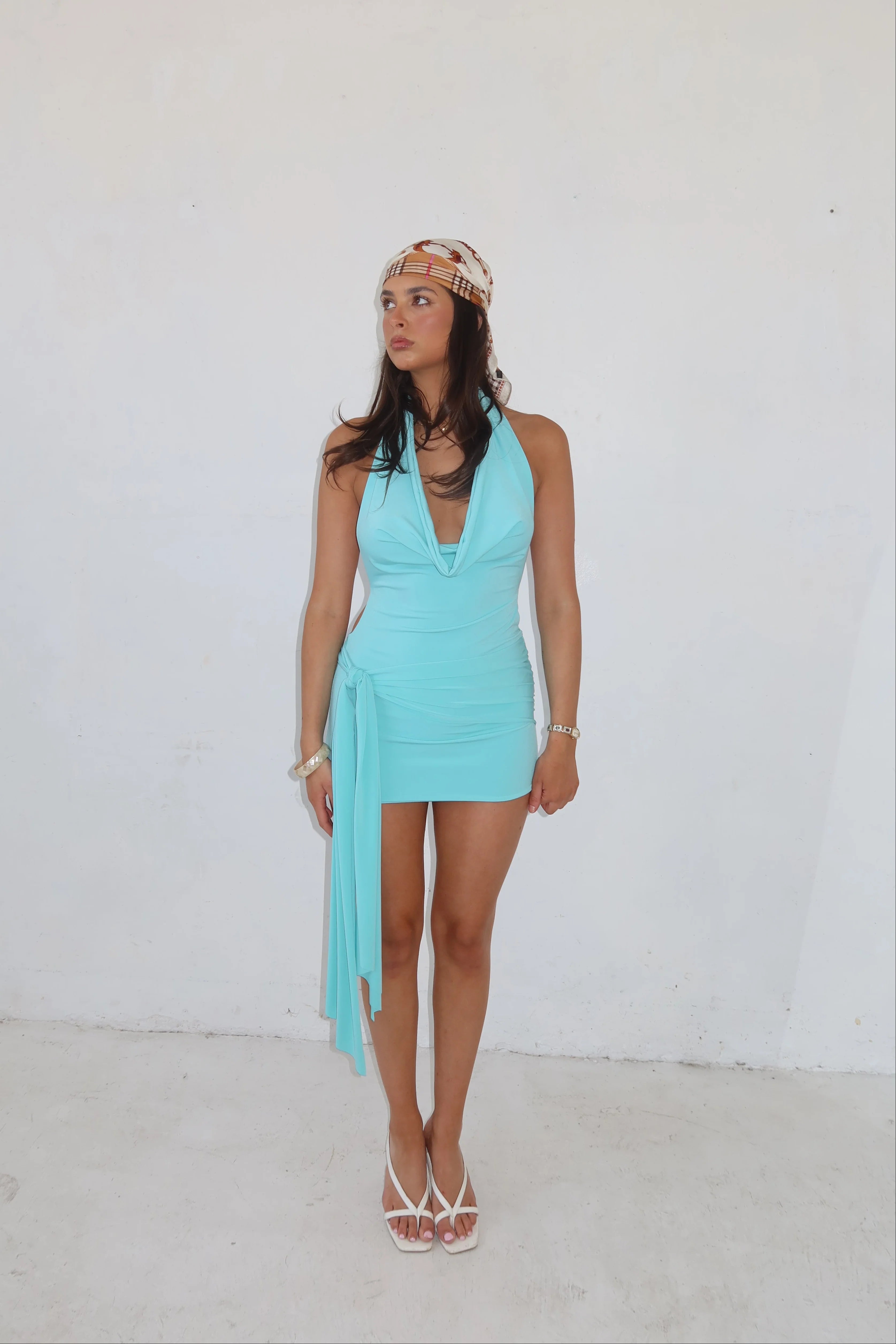 Olivia Mini Dress in Teal