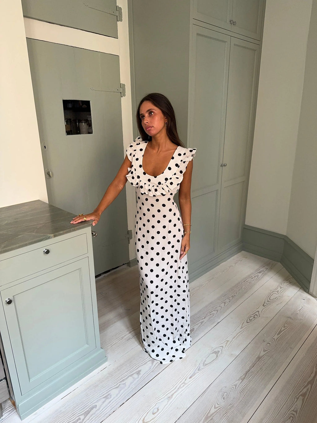 Luna Dress in White/Black