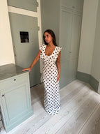 Luna Dress in White/Black