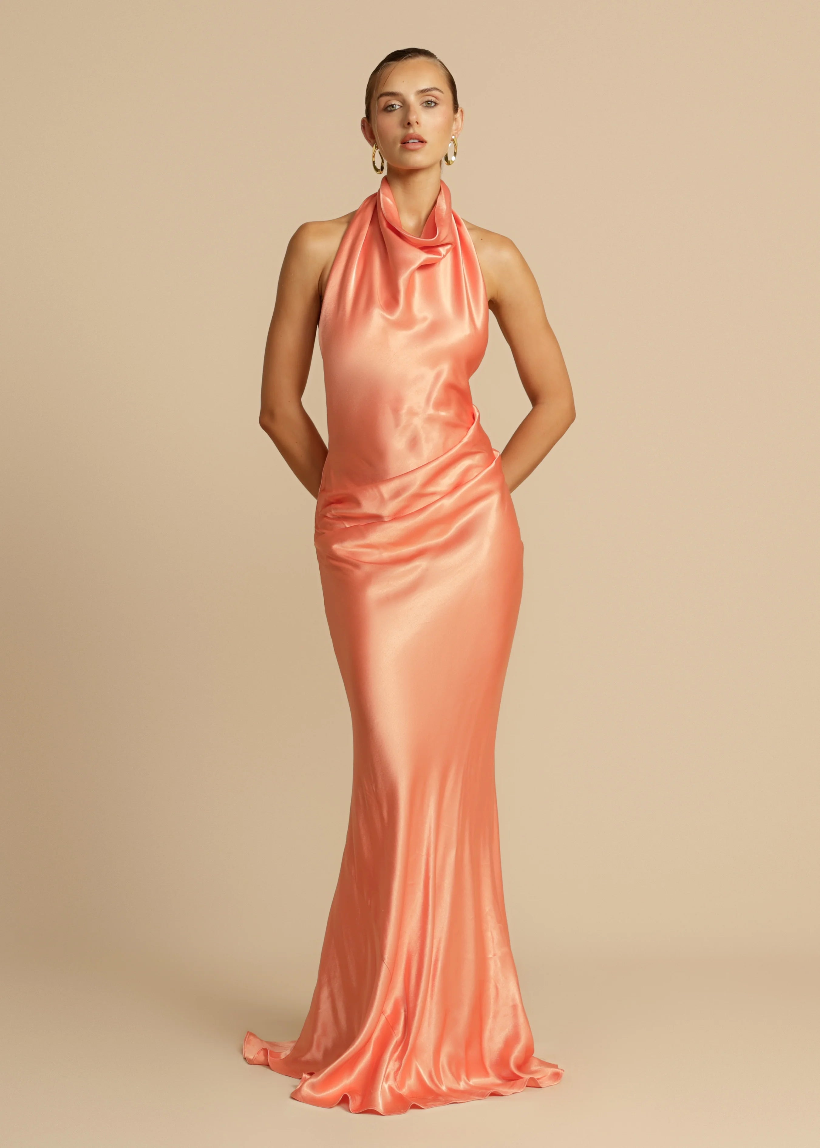 The Gaia Gown in Papaya