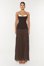 Nicolette Maxi Dress in Espresso