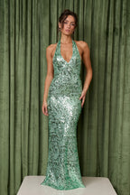 LIANA DRESS - SEAFOAM SEQUIN