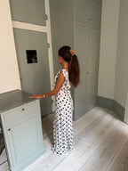 Luna Dress in White/Black