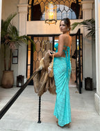 Emerald Lace Archie Tie and Limited Edition Mermaid Lace Maxi Skir
