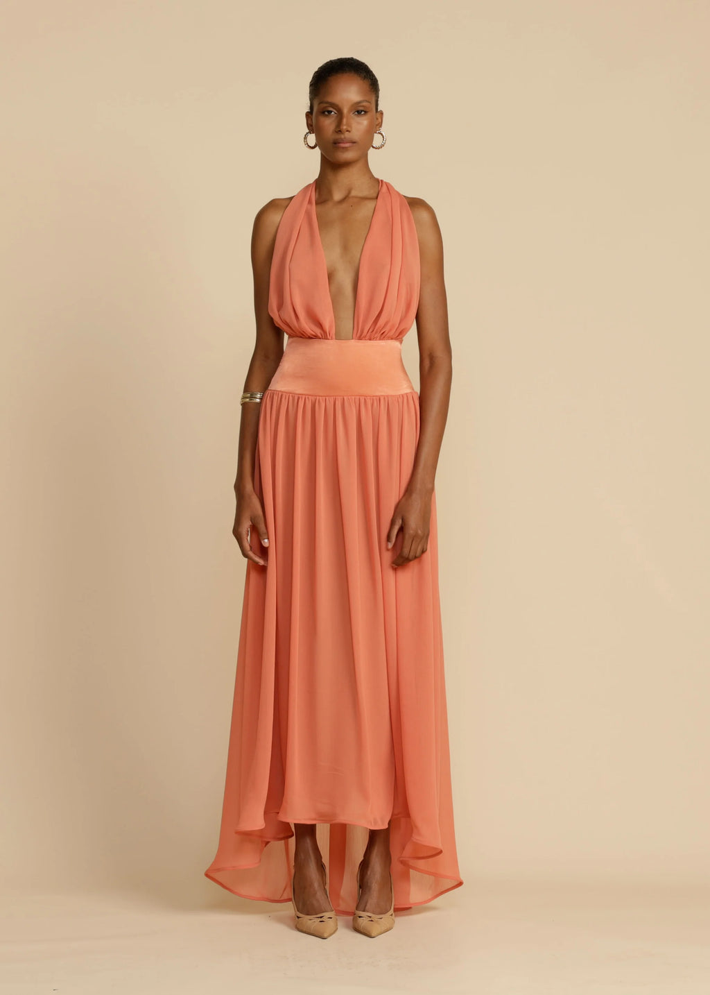Serena Dress in Coral