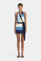 Mariner Halter Wrap Mini Dress
