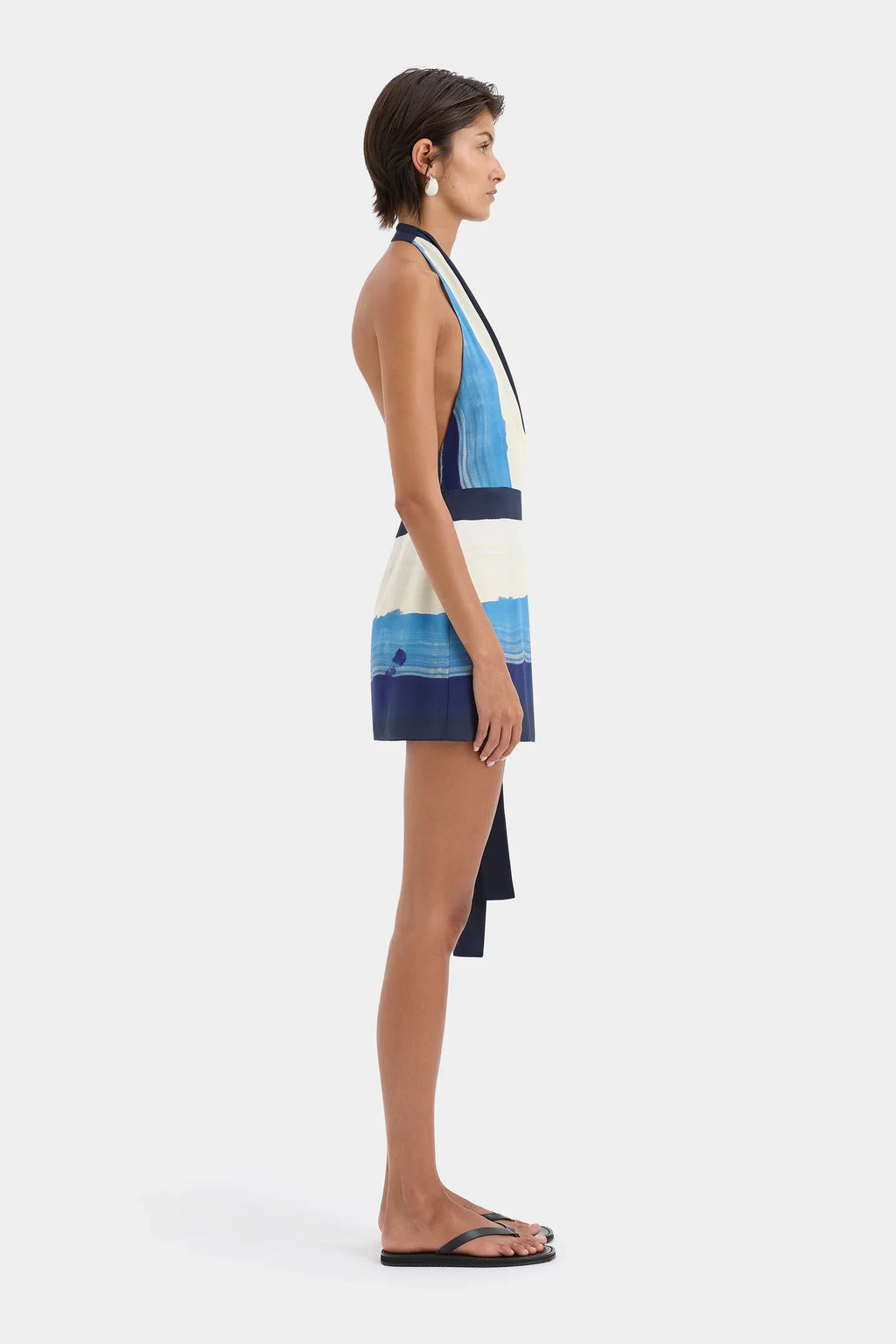 Mariner Halter Wrap Mini Dress
