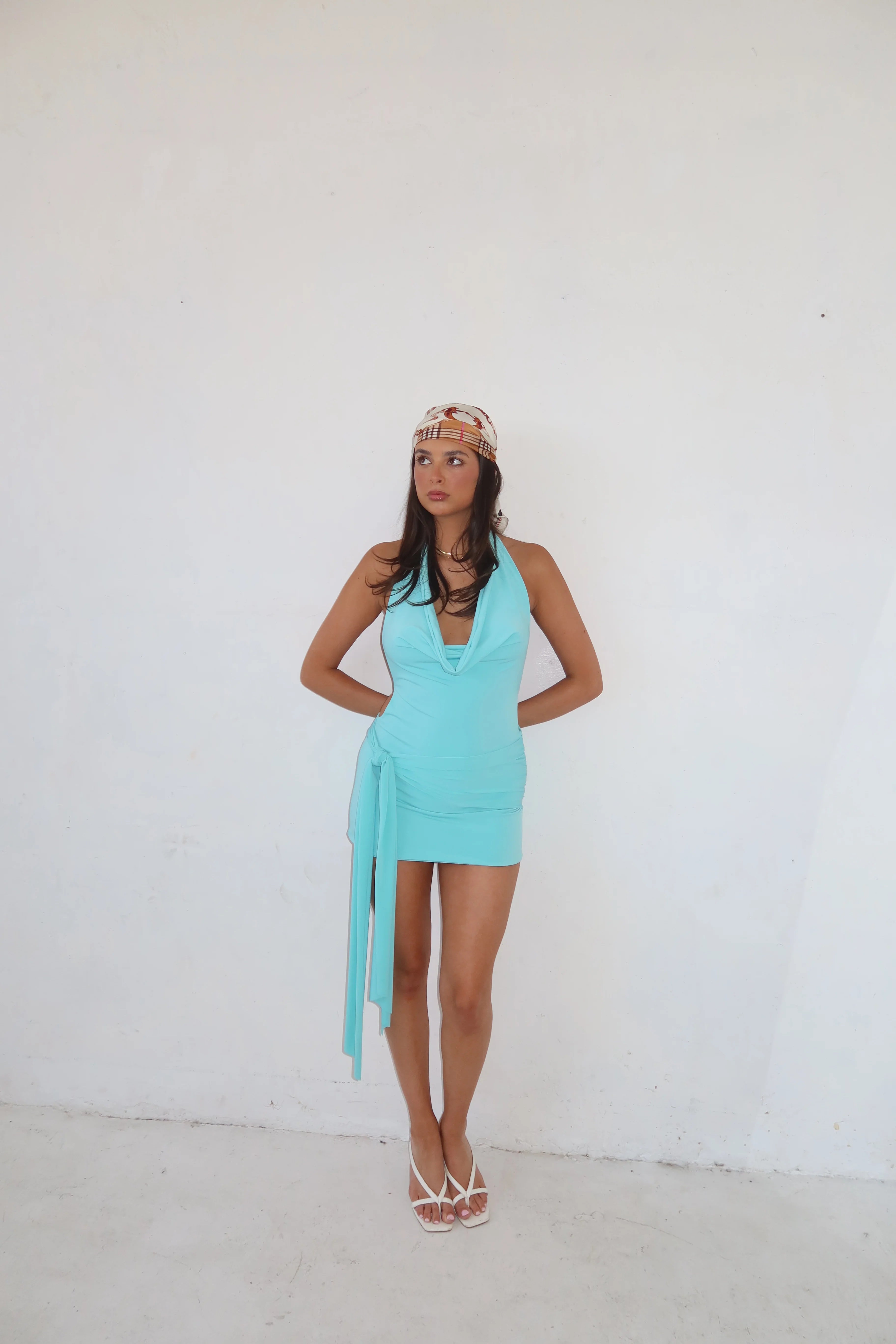 Olivia Mini Dress in Teal