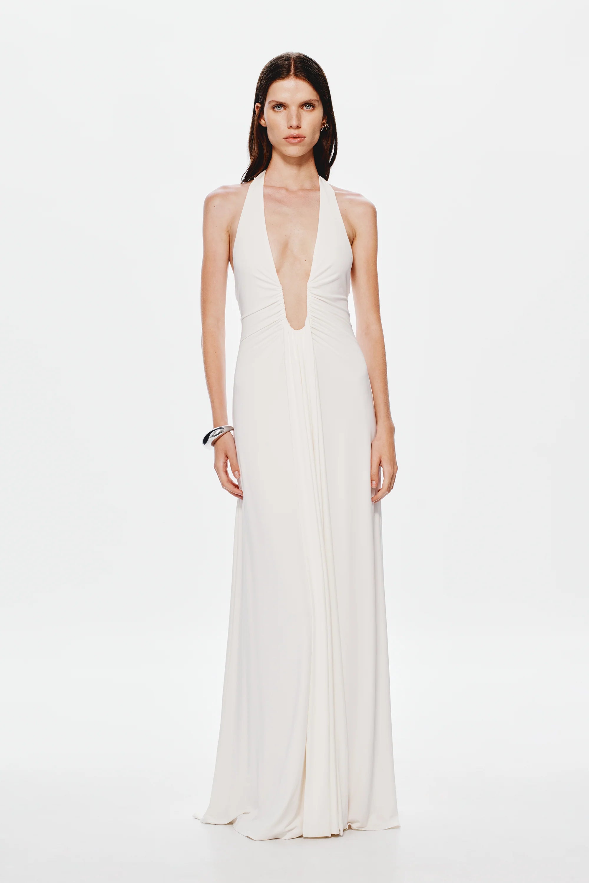 Jennifer Cupro Gown in Ivory
