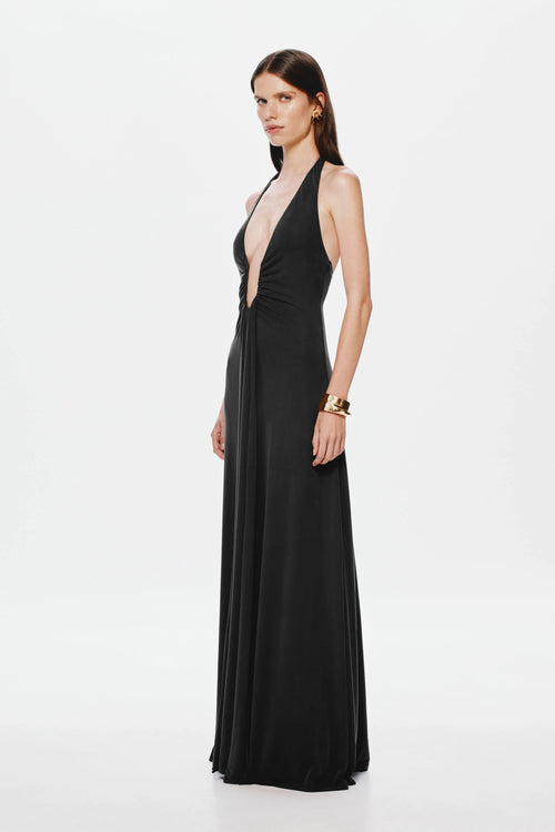 Jennifer Cupro Gown in Black