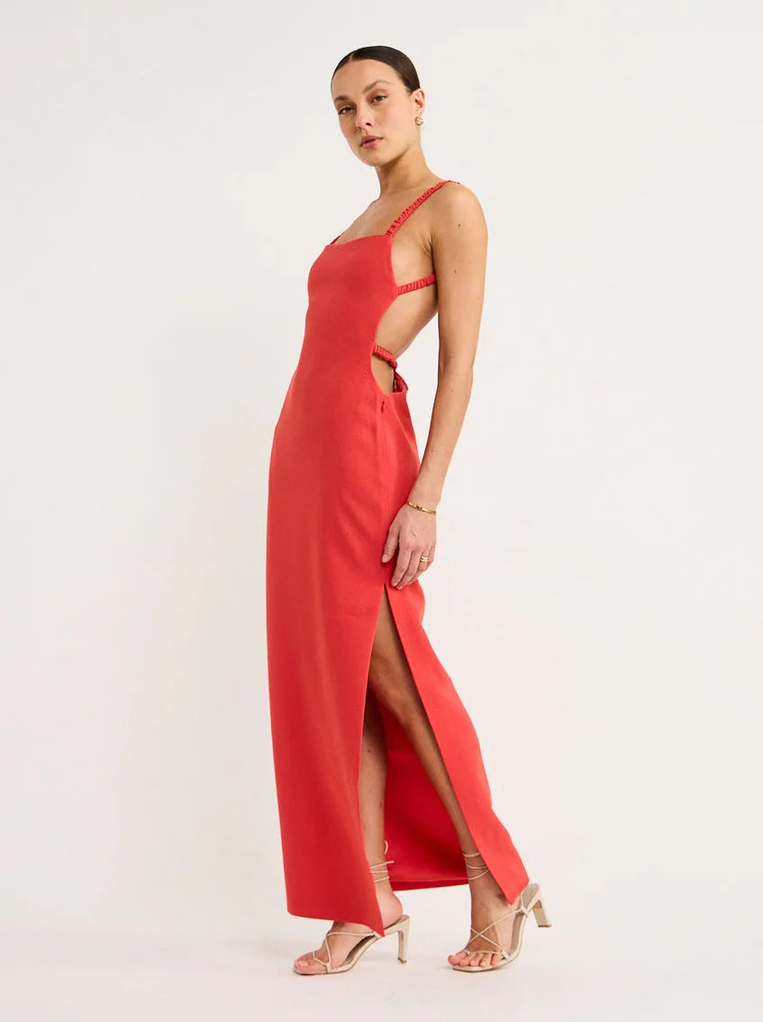 Spoerri Backless Gown In Red