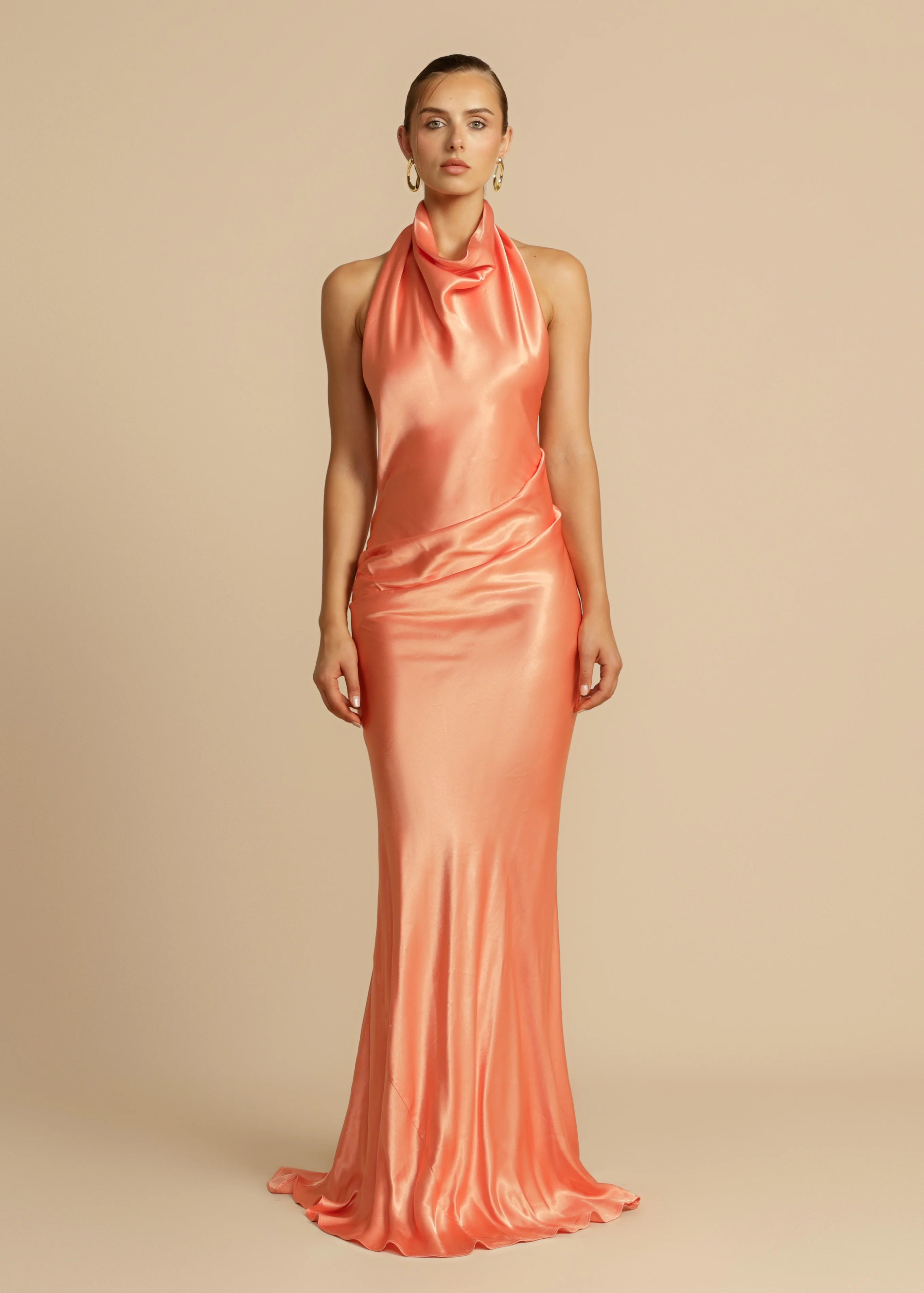 The Gaia Gown in Papaya