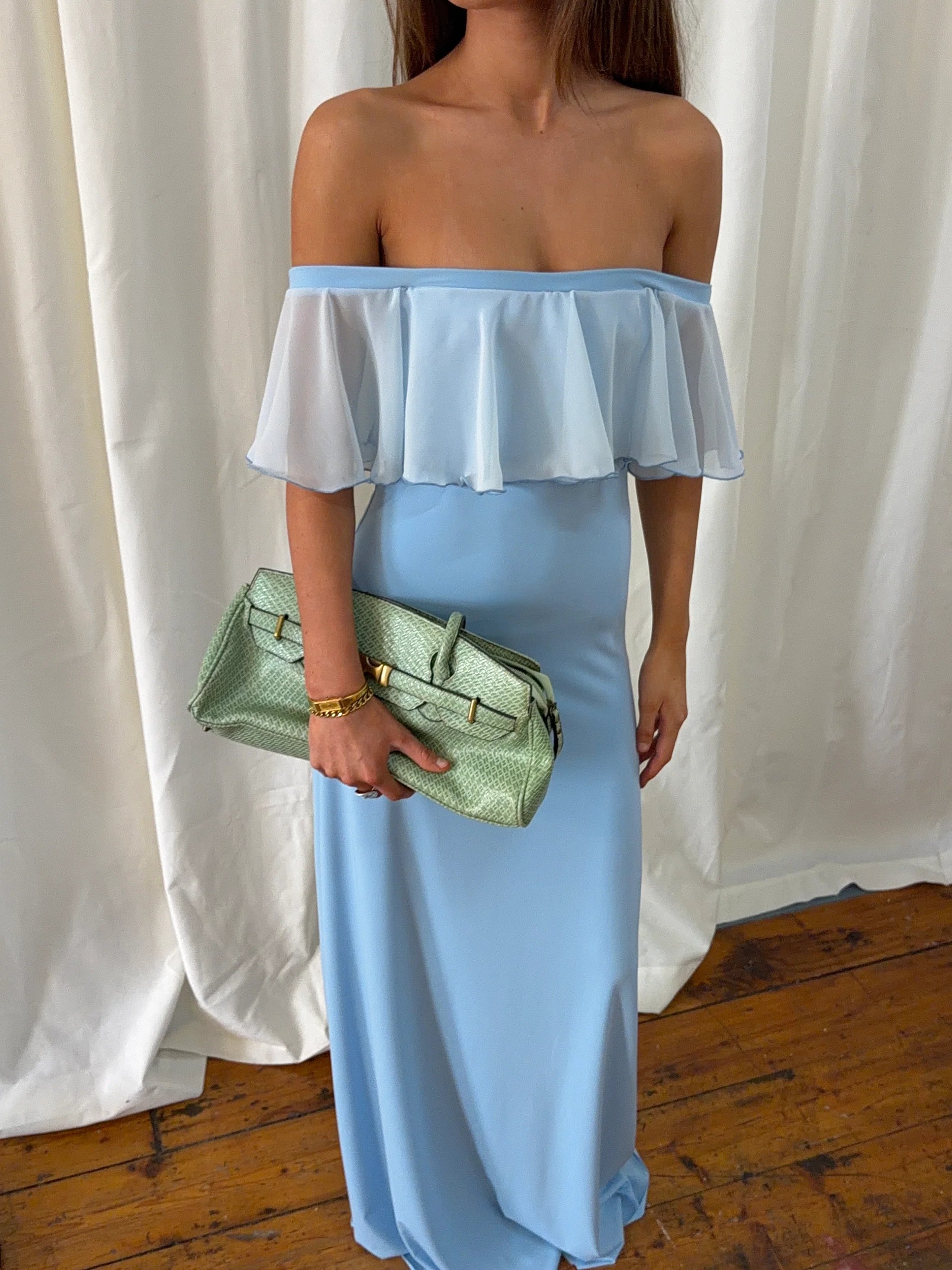 Physllis Dress in Baby Bue
