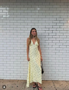 Sofia Maxi Dress in Lemon Icing