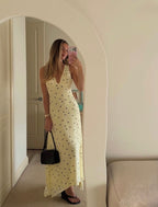 Sofia Maxi Dress in Lemon Icing