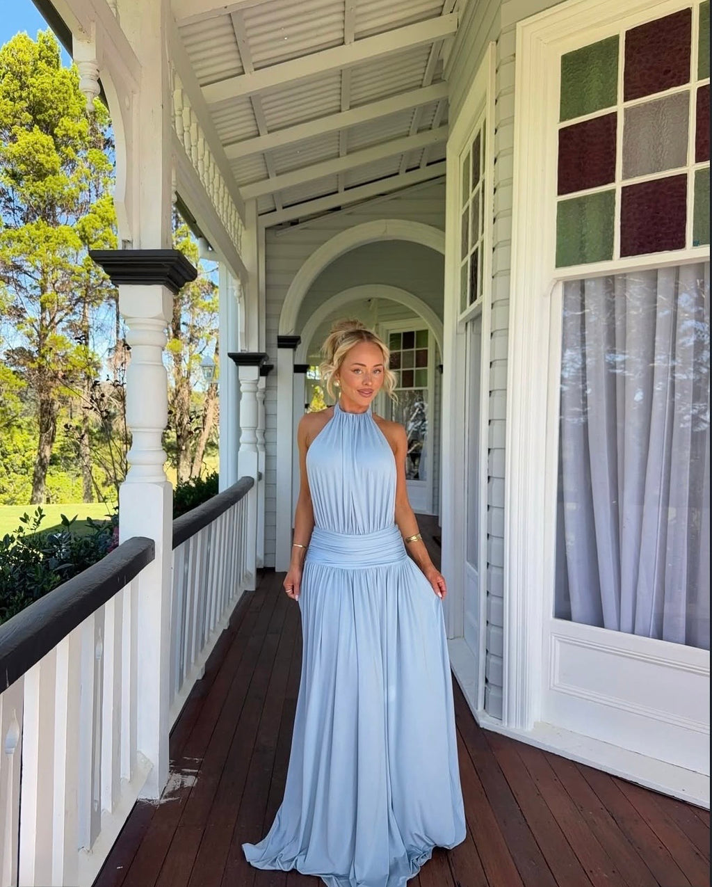 Santina Dress in Sky Blue