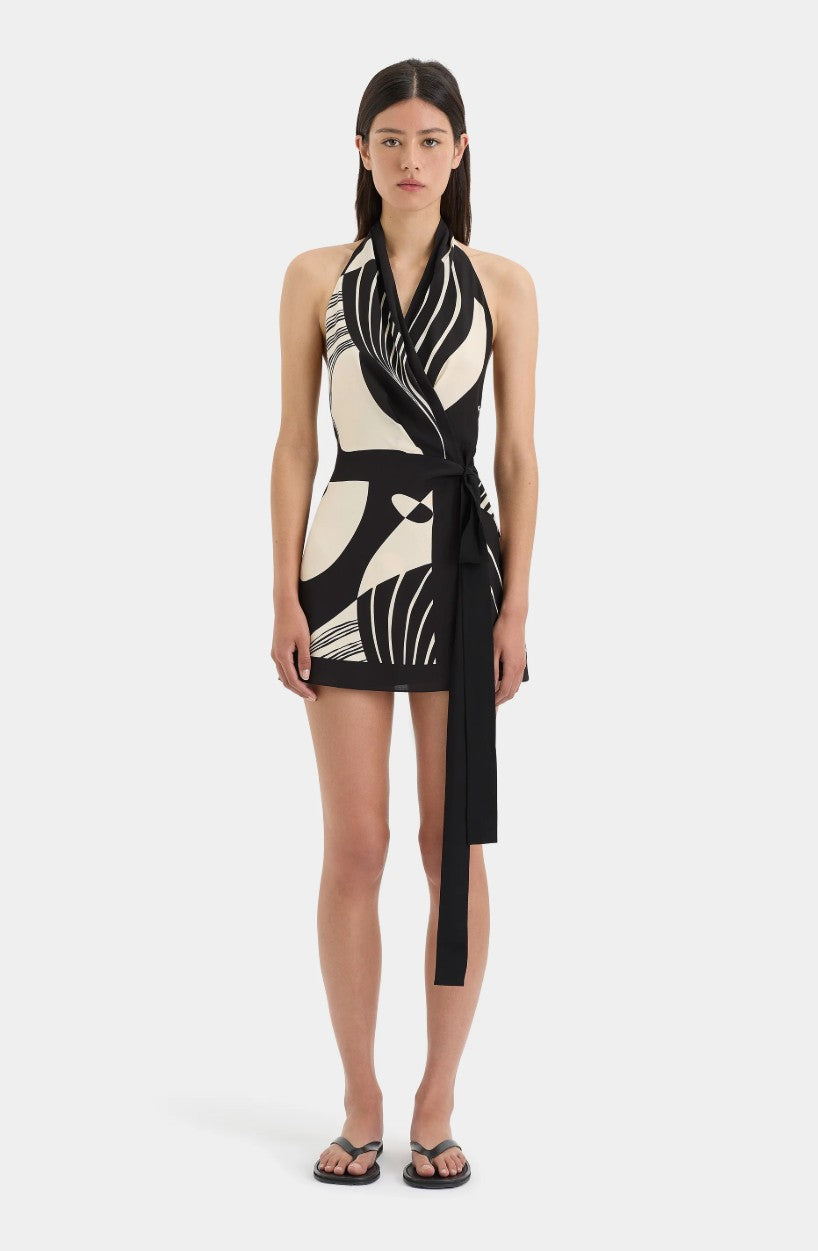 Realisme Wrap Halter Mini Dress