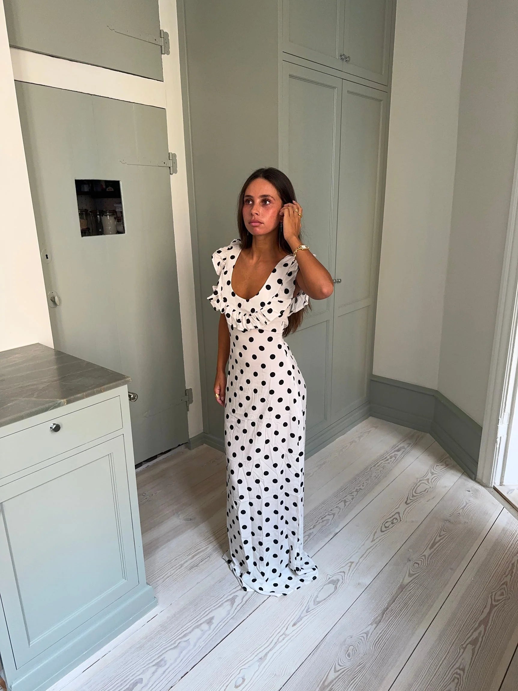 Luna Dress in White/Black