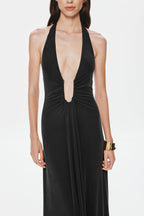 Jennifer Cupro Gown in Black