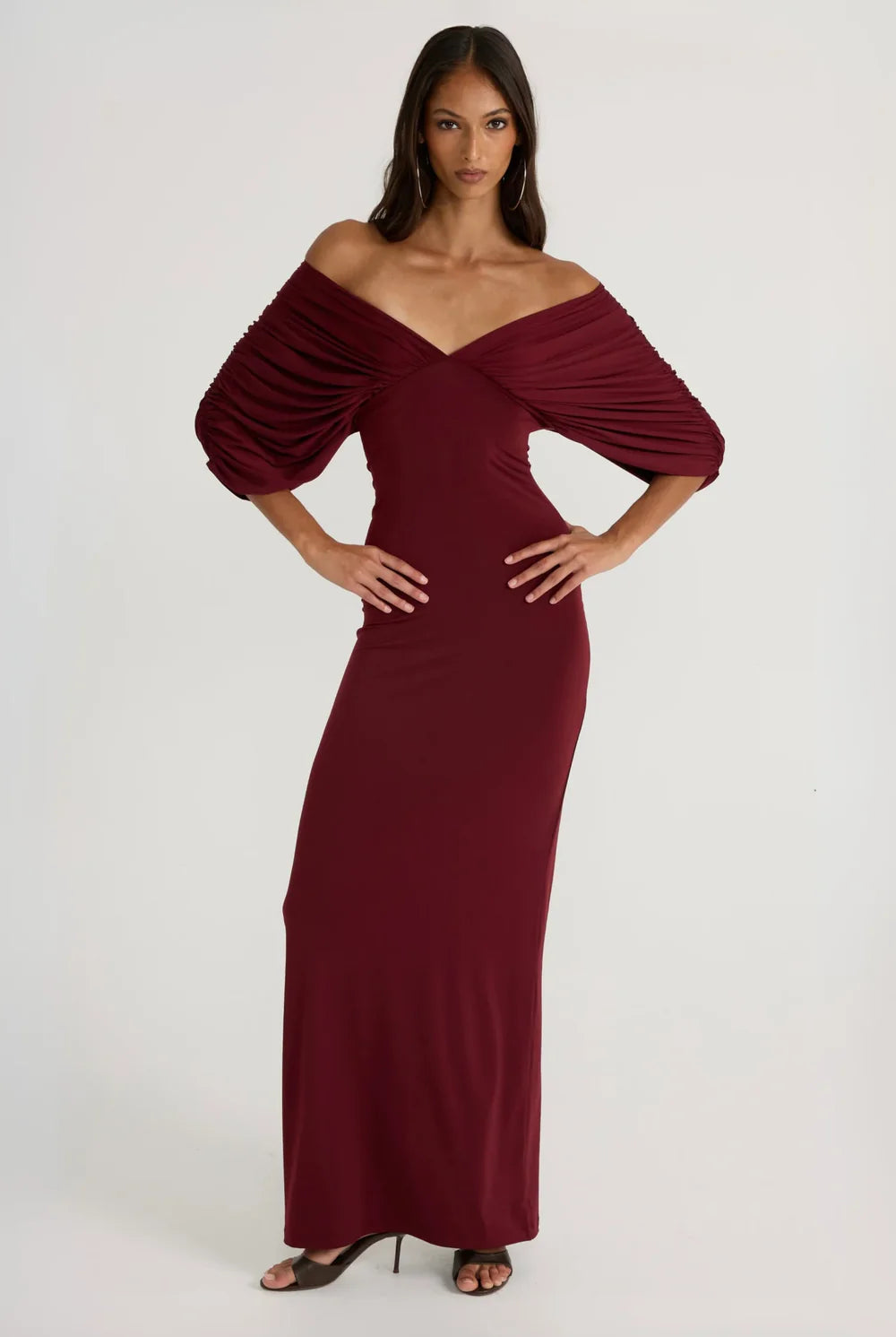 Neve Dress in Burgundy
