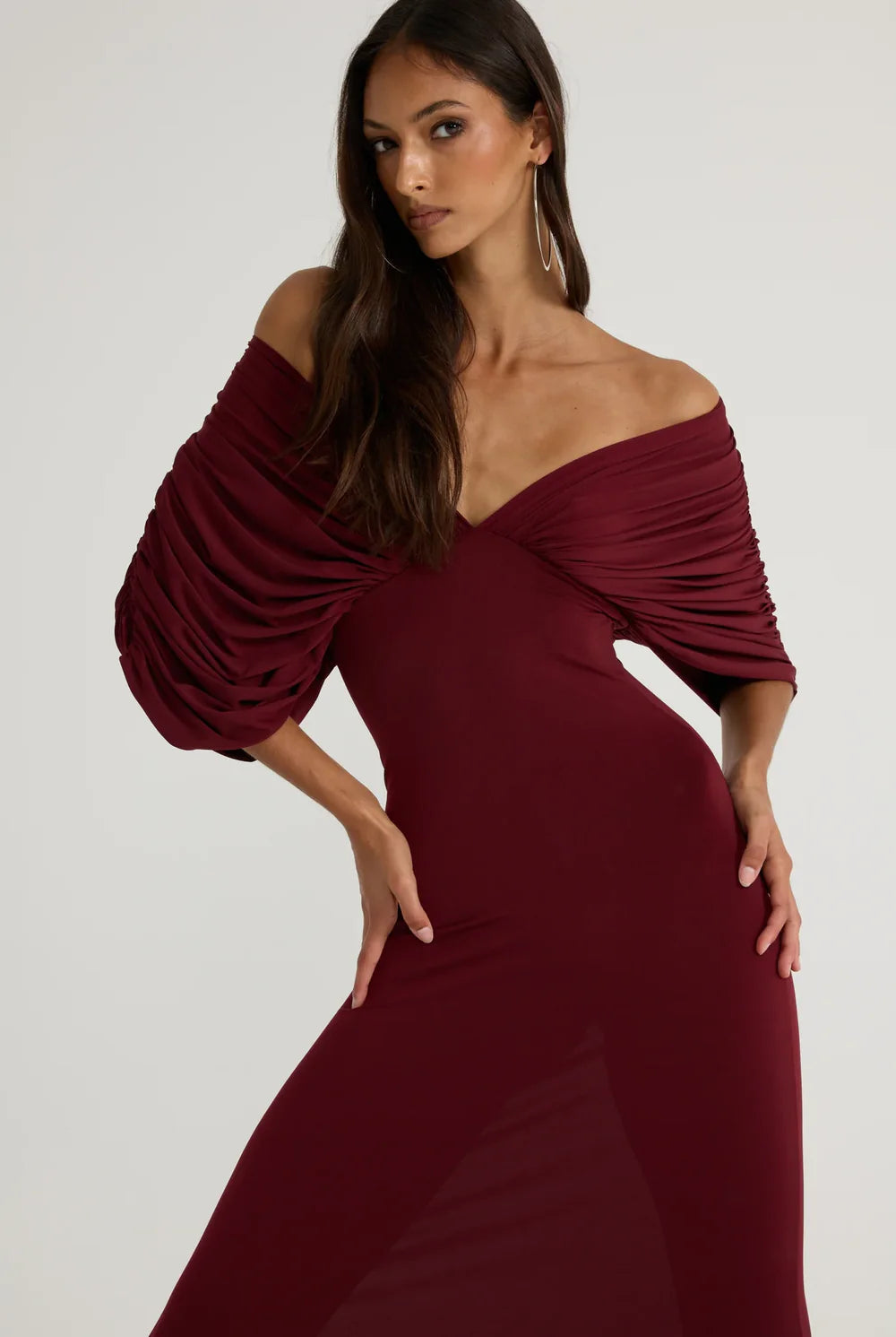 Neve Dress in Burgundy