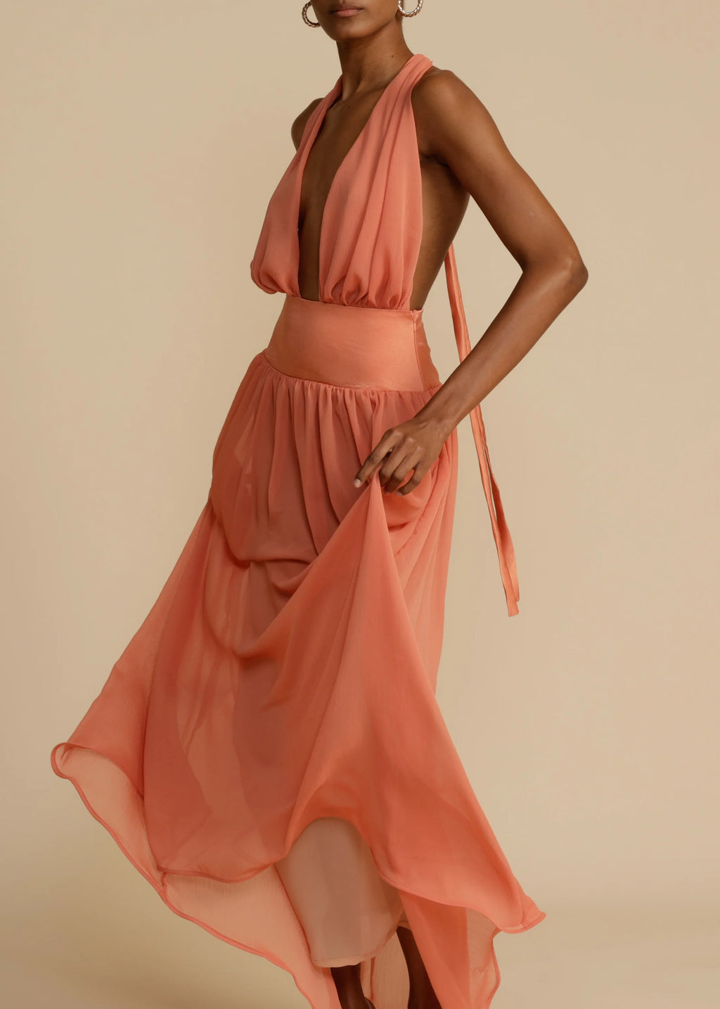Serena Dress in Coral