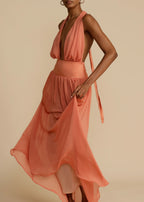 Serena Dress in Coral