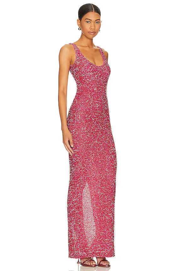 Janhvi Maxi in Hot Pink