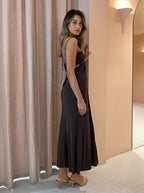 Sweet Obsession Slip Dress in Brown